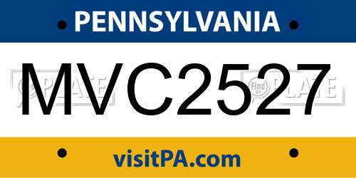 MVC2527 Pennsylvania License Plate