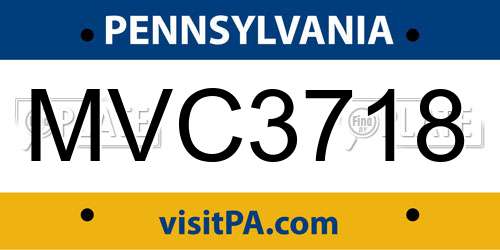 MVC3718 Pennsylvania License Plate