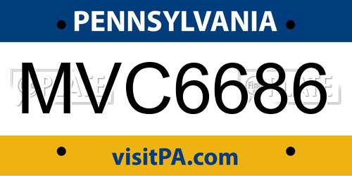 MVC6686 Pennsylvania License Plate