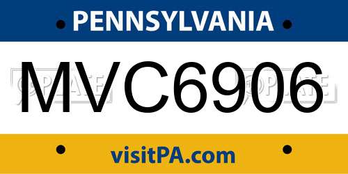 MVC6906 Pennsylvania License Plate