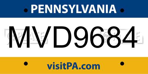 MVD9684 Pennsylvania License Plate