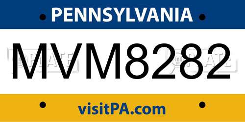 MVM8282 Pennsylvania License Plate