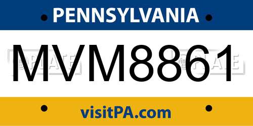 MVM8861 Pennsylvania License Plate