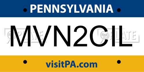 MVN2CIL Pennsylvania License Plate