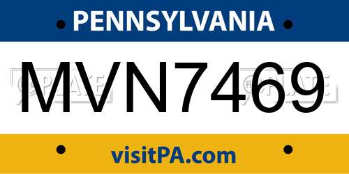 MVN7469 Pennsylvania License Plate