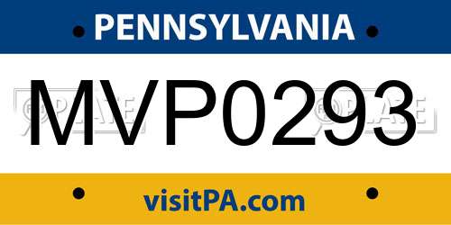 MVP0293 Pennsylvania License Plate