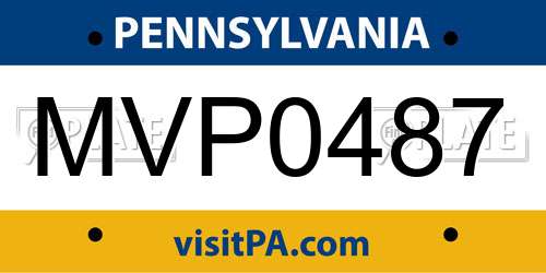 MVP0487 Pennsylvania License Plate
