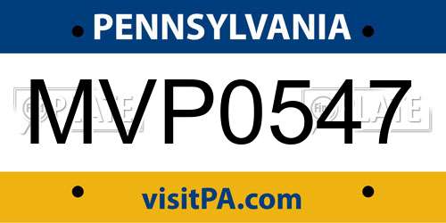 MVP0547 Pennsylvania License Plate