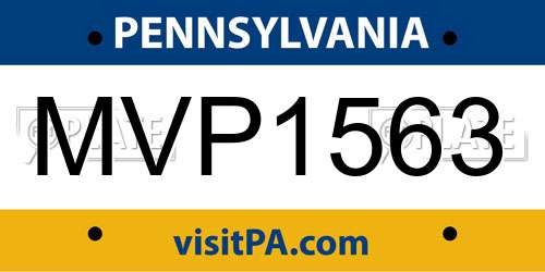 MVP1563 Pennsylvania License Plate