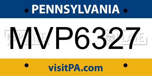 MVP6327 Pennsylvania License Plate