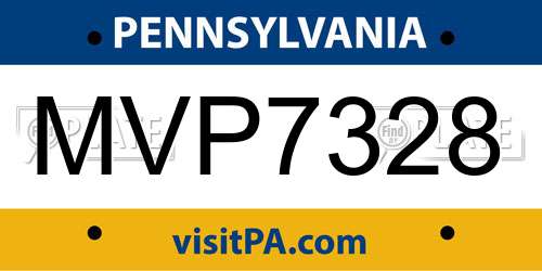 MVP7328 Pennsylvania License Plate