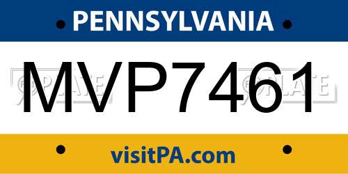 MVP7461 Pennsylvania License Plate