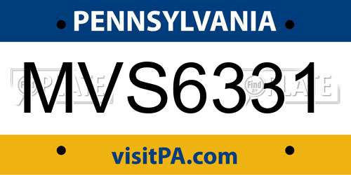 MVS6331 Pennsylvania License Plate