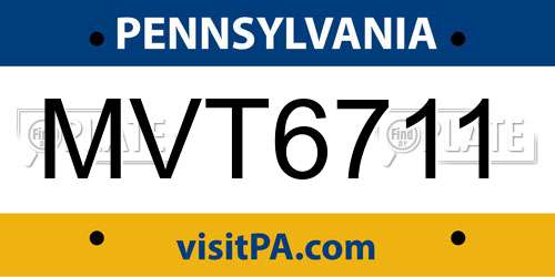 MVT6711 Pennsylvania License Plate