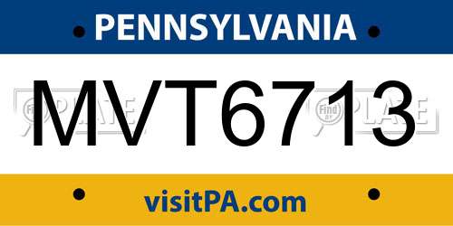 MVT6713 Pennsylvania License Plate