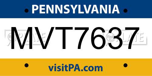 MVT7637 Pennsylvania License Plate