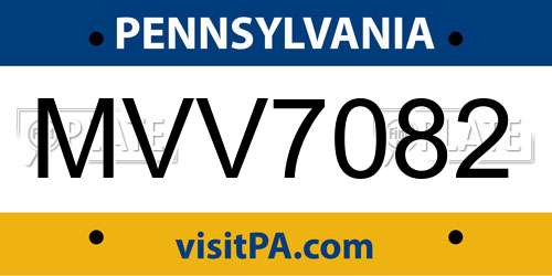 MVV7082 Pennsylvania License Plate