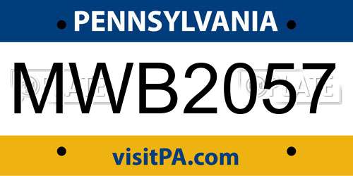 MWB2057 Pennsylvania License Plate