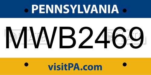 MWB2469 Pennsylvania License Plate