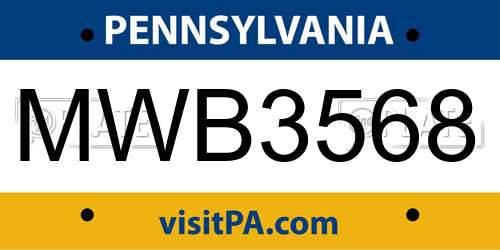 MWB3568 Pennsylvania License Plate