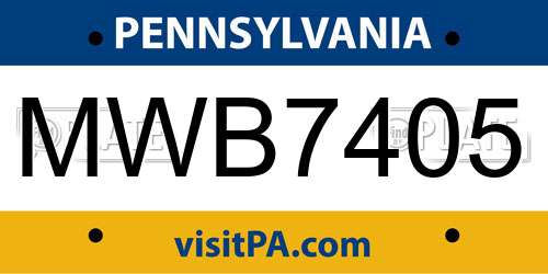 MWB7405 Pennsylvania License Plate