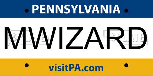 MWIZARD Pennsylvania License Plate