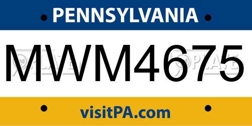 MWM4675 Pennsylvania License Plate