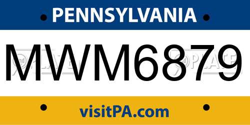 MWM6879 Pennsylvania License Plate