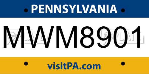 MWM8901 Pennsylvania License Plate