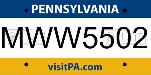 MWW5502 Pennsylvania License Plate