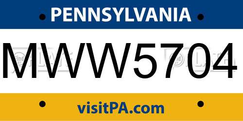 MWW5704 Pennsylvania License Plate