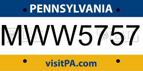 MWW5757 Pennsylvania License Plate