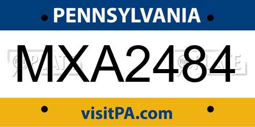 MXA2484 Pennsylvania License Plate