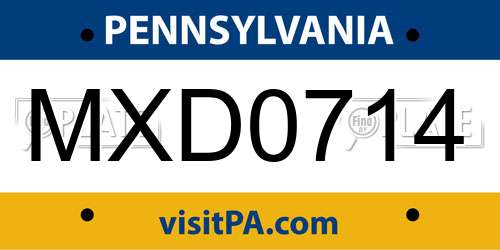 MXD0714 Pennsylvania License Plate