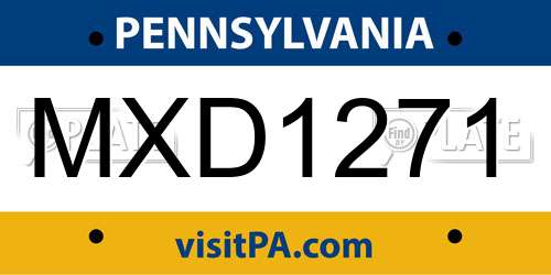 MXD1271 Pennsylvania License Plate