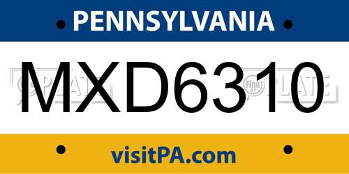 MXD6310 Pennsylvania License Plate