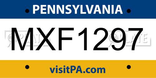 MXF1297 Pennsylvania License Plate