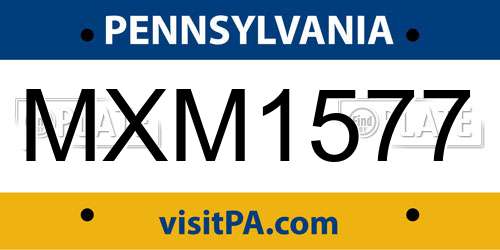 MXM1577 Pennsylvania License Plate