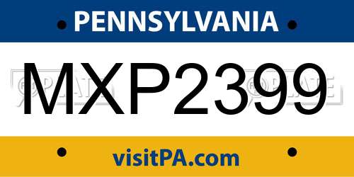 MXP2399 Pennsylvania License Plate