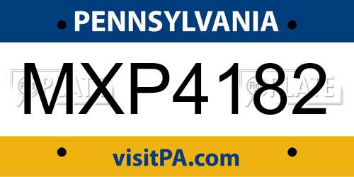 MXP4182 Pennsylvania License Plate