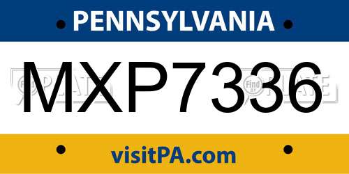 MXP7336 Pennsylvania License Plate