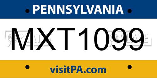 MXT1099 Pennsylvania License Plate