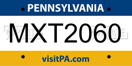 MXT2060 Pennsylvania License Plate