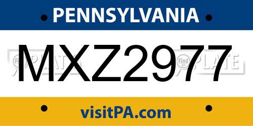MXZ2977 Pennsylvania License Plate