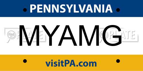 MYAMG Pennsylvania License Plate
