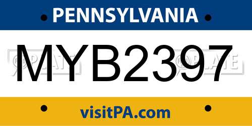 MYB2397 Pennsylvania License Plate
