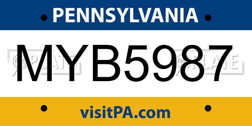 MYB5987 Pennsylvania License Plate