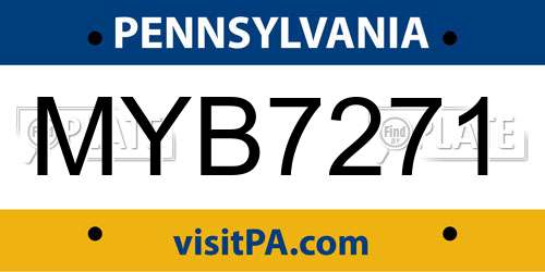 MYB7271 Pennsylvania License Plate