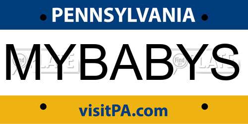 MYBABYS Pennsylvania License Plate