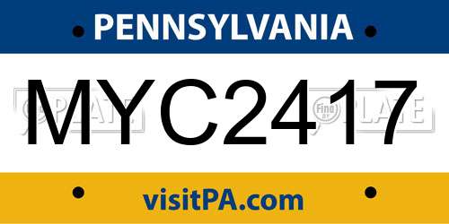 MYC2417 Pennsylvania License Plate